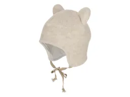 Pickapooh Pickapooh Baby und Kinder Mütze mit Öhrchen Bio-Merinowolle Fleece melange-natur Gr.50 – Produktbild 1 von 1