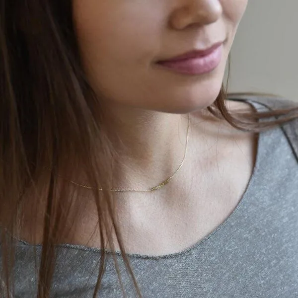 Eppi Eppi Goldener Choker mit ungeschliffenen gelben Diamanten Inaku, Gelb, – Produktbild 4 von 4