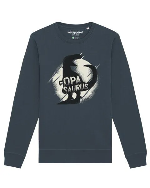 watapparel watapparel Sweatshirt Unisex Opasaurus, India ink grey, – Produktbild 1 von 3