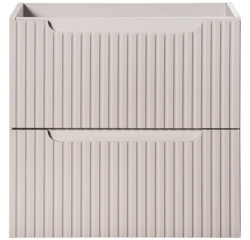 Lomadox Unterschrank NEWPORT-56-CASHMERE Waschtischunterschrank, kaschmir mit gerillter Front, ca. 60/57/39cm, Beige|weiß, – Produktbild 2 von 5