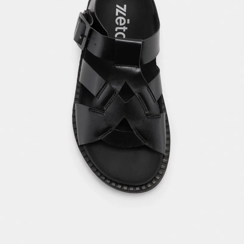 Zèta Zèta Damen vegan Sandalen Nazea Schwarz, Schwarz, – Produktbild 2 von 2