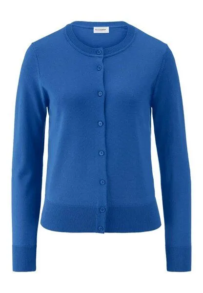hessnatur hessnatur Strickjacke Regular aus reiner Bio-Merinowolle, Kobalt, – Produktbild 3 von 4
