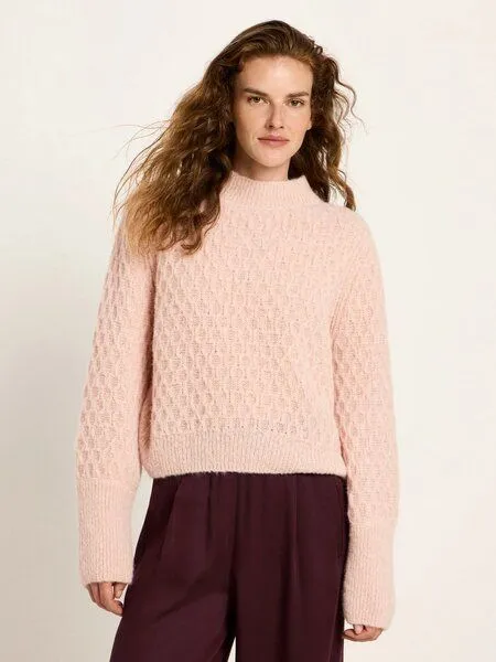 LANIUS LANIUS Pullover mit Zopfstrick, Rose, – Produktbild 1 von 4