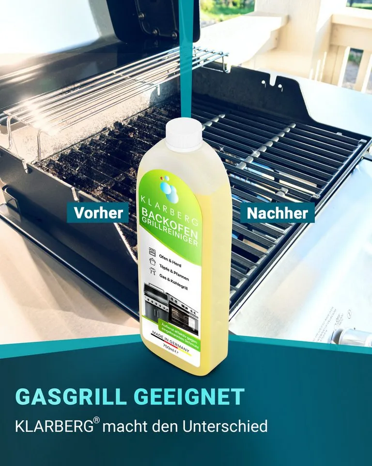 Klarberg Backofen- & Grillreiniger extra stark – für Ofen, Grill, Gasgrill Backofenreiniger (Spar-Set, [- geruchsneutral, extra stark) – Produktbild 2 von 5