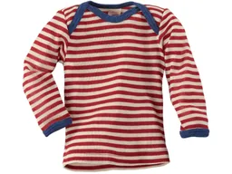 Engel natur Engel Natur Baby Schlupfhemd Langarm Bio-Merinowolle rot-geringelt Gr.74/80 – Produktbild 1 von 1