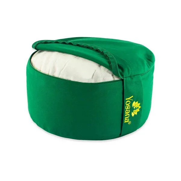 Yosana Yosana Yogakissen XL, 35cm rund, Meditationskissen mit Deutscher Bio-Dinkelspelzen Füllung, Moosgrün, – Produktbild 4 von 4