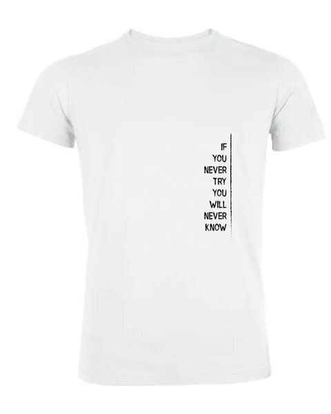 Human Family Human Family Herren Bio Sommer T-Shirt - Touch "If U try" in 3 Farben, Weiss, – Produktbild 1 von 3