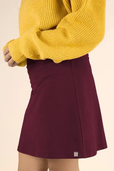 La Gitana La Gitana Rock A-Linie „Junie“ – Standardlänge, aus Bio-Baumwolljersey – fair & nachhaltig, Bordeaux (rot), – Produktbild 3 von 4