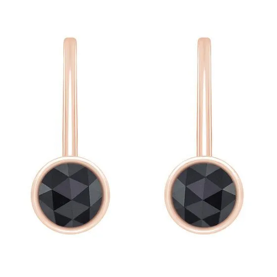 Eppi Eppi Goldene Hängeohrringe mit schwarzen Diamanten Berenice – Produktbild 4 von 4