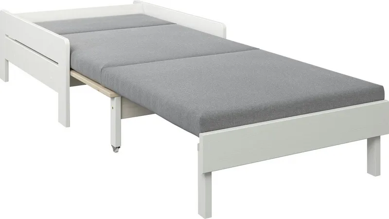 OTTO home Ausziehbett "ROBIN ", Bett, Made in Europe, FSC® zertifiziertes Massivholz, zertifiziertes Massivholz, ohne Auflagen, Weiß, – Produktbild 5 von 5