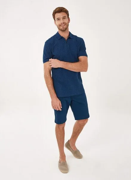 ORGANICATION ORGANICATION Poloshirt aus Bio-Baumwolle mit Reißverschluss, Navy, – Produktbild 2 von 4