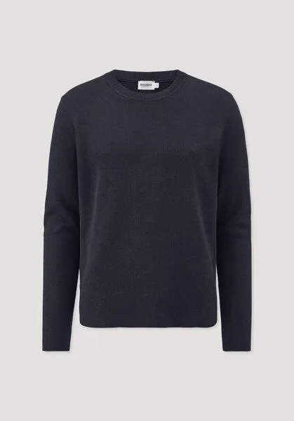 hessnatur hessnatur Milano Strick Pullover Regular aus Leinen mit Bio-Baumwolle und LENZING ECOVERO Viskose, Marine, – Produktbild 4 von 4