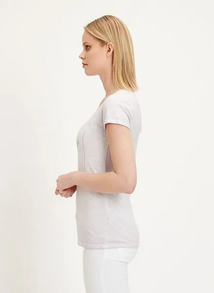 ORGANICATION ORGANICATION Garment Dyed T-Shirt aus Bio-Baumwolle mit Schmetterling-Print, Lilac, – Produktbild 3 von 4