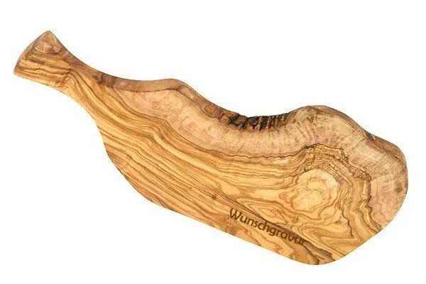 Olivenholz erleben Olivenholz erleben Servierbrett Rustikal mit Griff L 45-49 cm – Produktbild 3 von 3