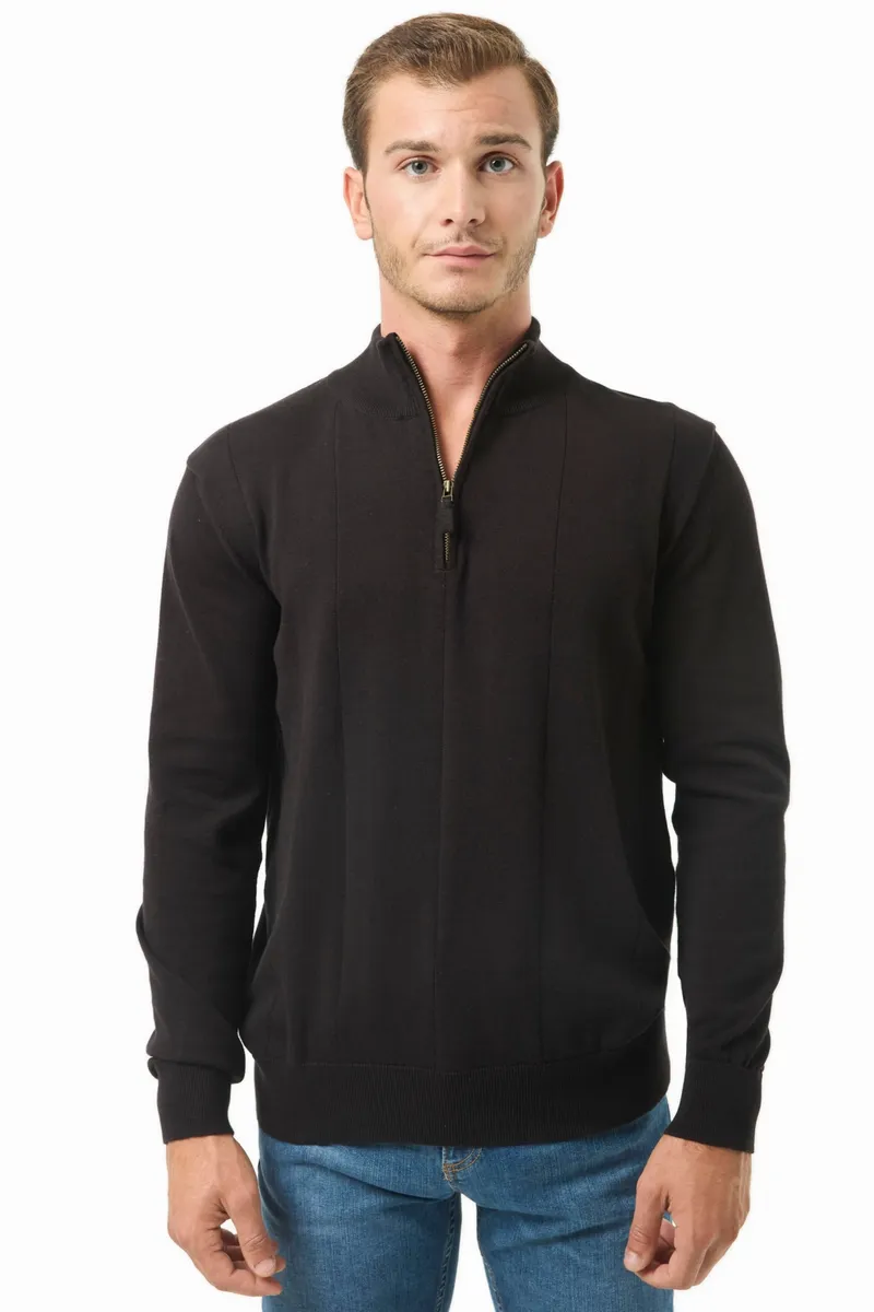 ORGANICATION ORGANICATION Herren vegan Troyer Pullover Schwarz, Schwarz, – Produktbild 2 von 2