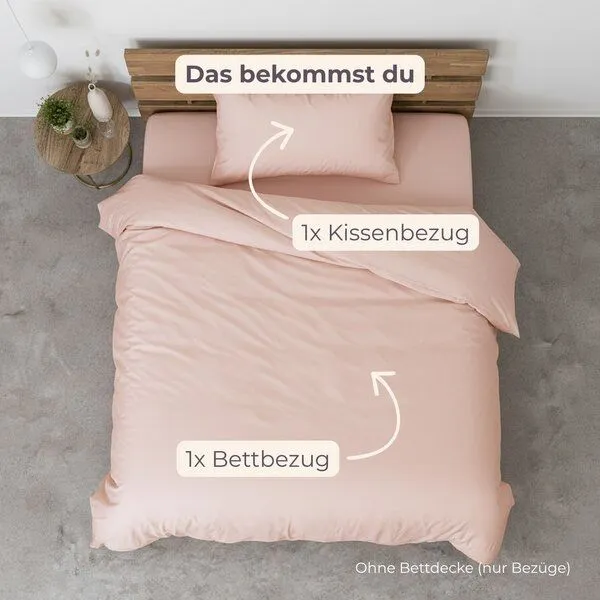 AGA.PIE AGA.PIE Bettwäsche-Set aus 100% Lyocell aus Bambuscellulose, für Allergiker, Puder, – Produktbild 6 von 6