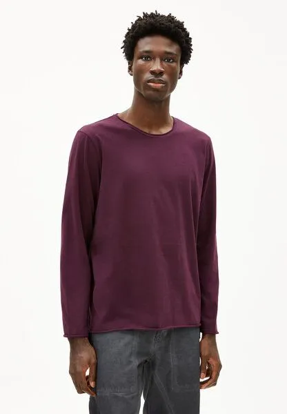 ARMEDANGELS ARMEDANGELS MAARKOS LS BRUSHED Herren Longsleeve aus Bio-Baumwolle, Dark cranberry, – Produktbild 1 von 4