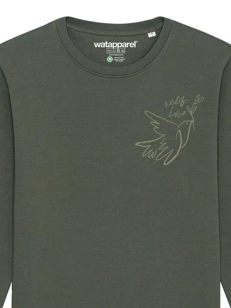 watapparel watapparel Sweatshirt Unisex Self love, Khaki, – Produktbild 3 von 3