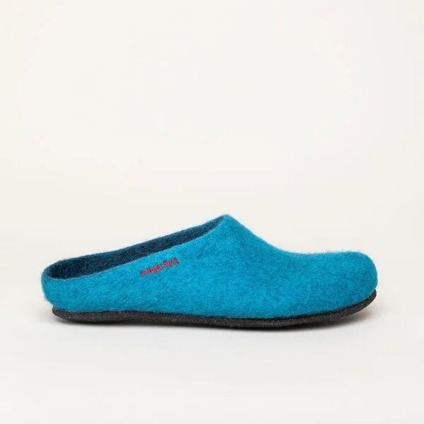 Magicfelt Magicfelt Filz-Hausschuh 709 aus 100% Merino-Wolle für Damen & Herren, Petrol, – Produktbild 3 von 4