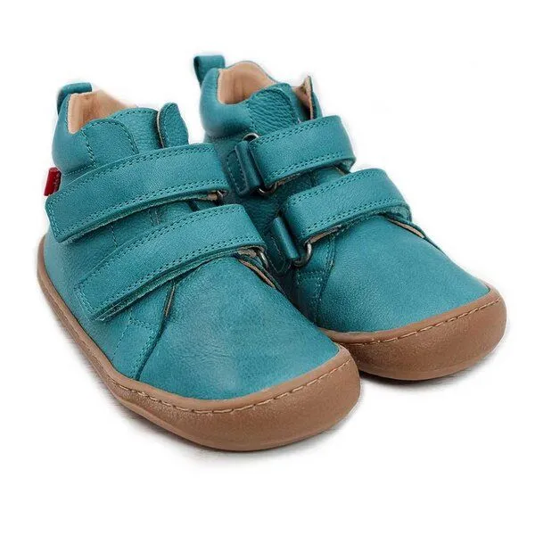 Pololo Pololo Barfuß-Halbschuh "ECO" aus pflanzlich gegerbtem Leder, unisex, Gr. 22-34, Türkis, – Produktbild 1 von 4