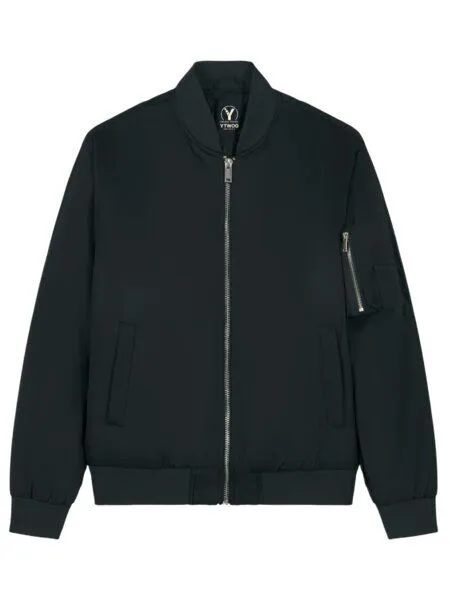 YTWOO YTWOO Klassische Unisex Bomberjacke aus 100% Recyceltem Polyester, Schwarz, – Produktbild 1 von 4