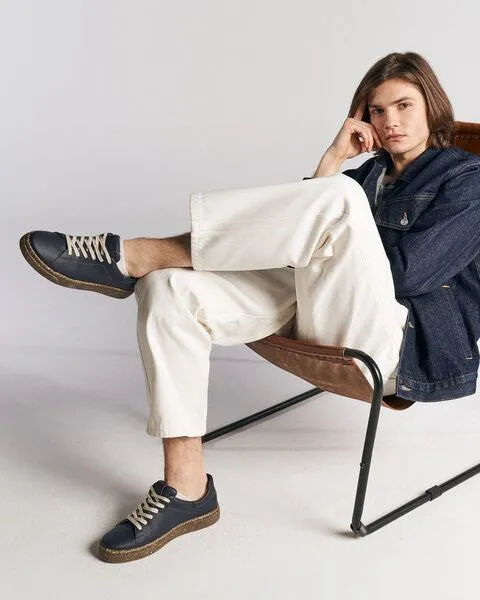 AGAZI AGAZI JACOB - apple leather sneakers, Navy blue, – Produktbild 2 von 4