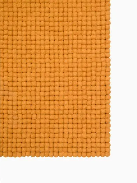myfelt myfelt Filzkugelteppich rechteckig, 100% Schurwolle, Ockergelb (risa), – Produktbild 1 von 4