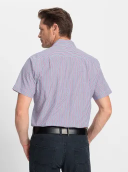 marco donati Kurzarmhemd jeansblau-erdbeere-gestreift – Produktbild 1 von 1