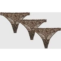 Understatement Understatement Damen vegan Multipack 3x Tanga Spitze Leopard – Produktbild 1 von 1