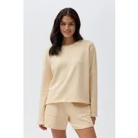 People Wear Organic People Wear Organic Sweatshirt, uni, Bio-Baumwolle, Marzipan, – Produktbild 1 von 1