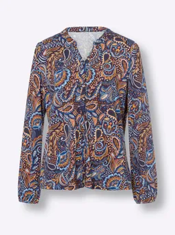heine Druckbluse cognac-aqua-bedruckt – Produktbild 1 von 1