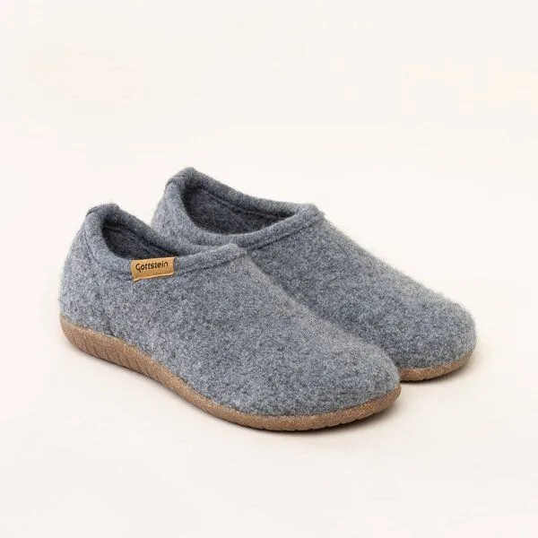 Gottstein Gottstein Filz-Hausschuh Alpine Midcut - Damen & Herren Pantoffel aus 100% Schurwolle mit Komfort-Einlagesohle, Grau, – Produktbild 1 von 4
