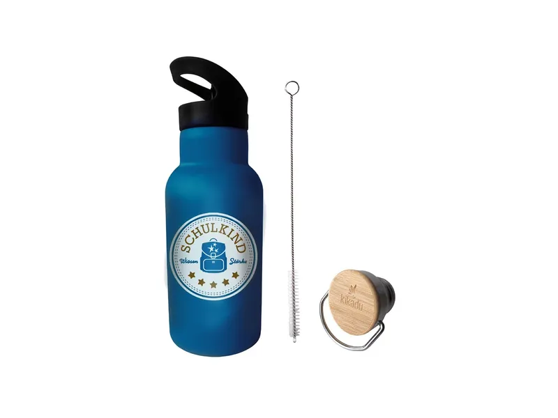 Kikadu Kikadu Trinkflasche Schulkind Petrol 20 x 7 cm, 350 ml, Blau, – Produktbild 1 von 1