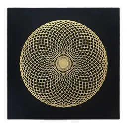 Veskor Cassiopeia Veskor Cassiopeia LOTUS DES LEBENS Heilige Geometrie Linoldruck | 50 × 50 cm | Gold auf Schwarz – Produktbild 1 von 1