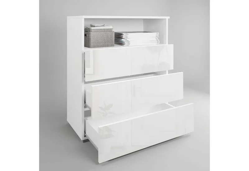 OTTO home Kommode Paris, mit 3 Schubkästen (Breite 70 cm), Weiß, – Produktbild 4 von 5