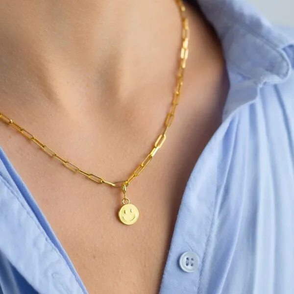 Paeoni Colors Paeoni Colors Smiley-Anhänger aus 18k Gold Vermeil, 925 Sterling Silber – Produktbild 3 von 4