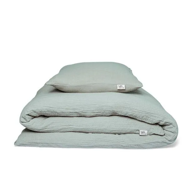 Hutch&Putch Hutch&Putch Musselin Bettwäsche Set 100% Bio-Baumwolle, Aquamarine, – Produktbild 1 von 4