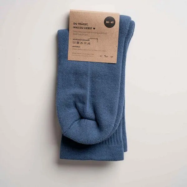 Vresh Clothing Vresh Clothing Savari - Tennis Socken aus Biobaumwoll-Mix, Rauchblau, – Produktbild 4 von 4