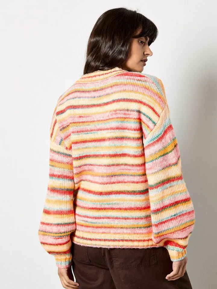 Apricot Apricot Streifenpullover Rundhalspullover mit bunten Streifen, Gelb, – Produktbild 4 von 5