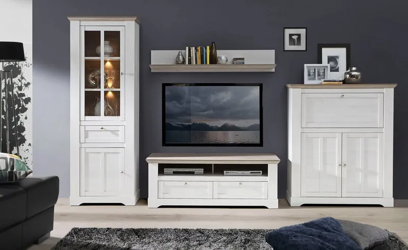 FORTE Wandregal Iloppa, Breite 145 und 205 cm, Weiß, – Produktbild 4 von 5