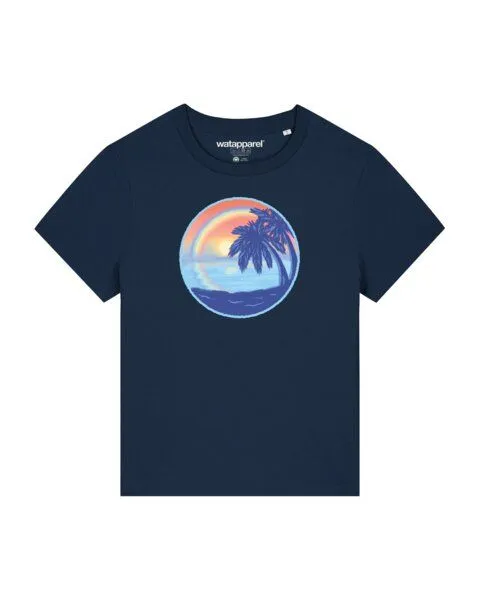 watapparel watapparel T-Shirt Frauen Sunset Rainbow, French navy, – Produktbild 1 von 3