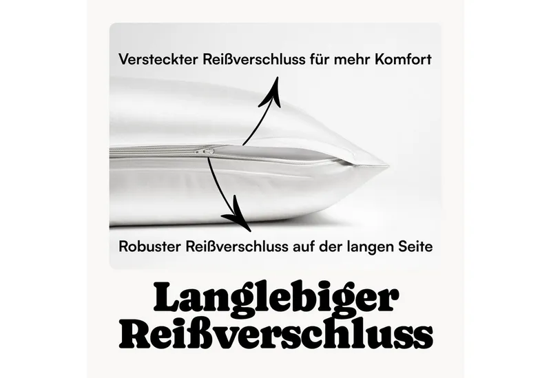 Seralino Bettwäsche Set in Gr. 135x200, 155x220, 200x200 cm, 100% Lyocell (Tencel), Besonders weich & atmungsaktiv – aus natürlichen Eukalyptusfasern, Weiß, – Produktbild 5 von 5