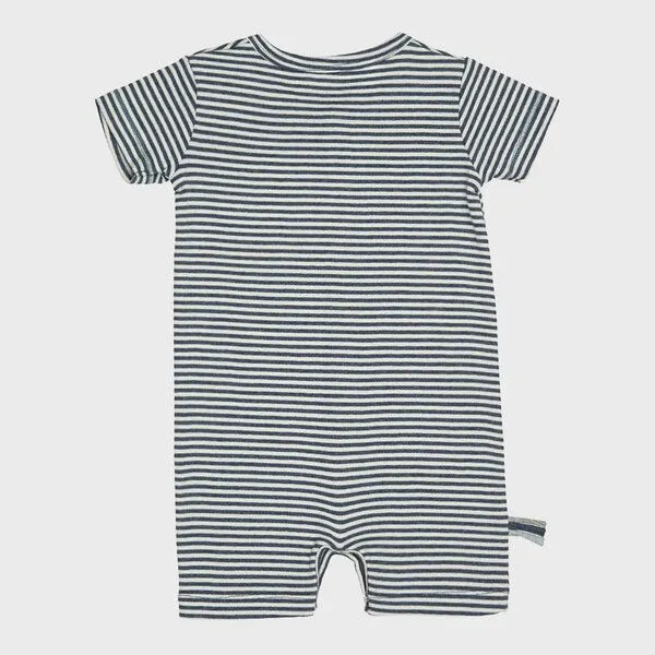 OrganicEra Baby Strampler, gestreift 'OrganicEra' aus Bio-Baumwolle, Blau, – Produktbild 3 von 4