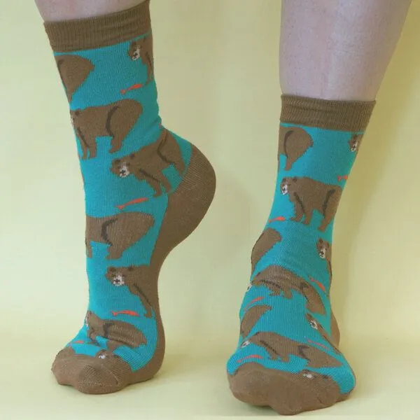 Fräulein Prusselise Fräulein Prusselise Grizzly Socken petrol braun bunt gemustert – Produktbild 1 von 3