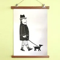 all the things we like all the things we like Poster Herr mit Hund mit Aufhängung – Produktbild 1 von 1