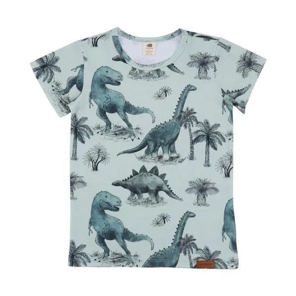 Walkiddy Baby T-Shirt Bio Baumwolle Grün - Walkiddy Dinosaurland - Nachhaltig & Allergikerfreundlich - 95% Bio-Baumwolle - Umweltbewusst & GOTS-zertifiziert. – GOTS zertifiziert – Produktbild 1 von 2