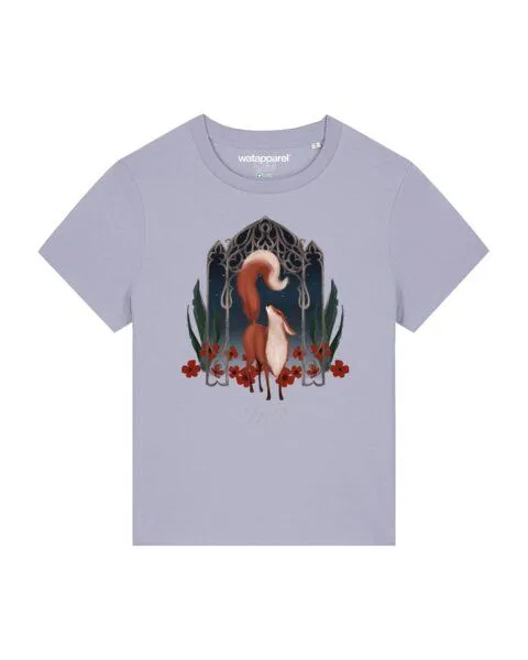 watapparel watapparel T-Shirt Frauen Der wunderschöne Fuchs, Lavender, – Produktbild 1 von 4