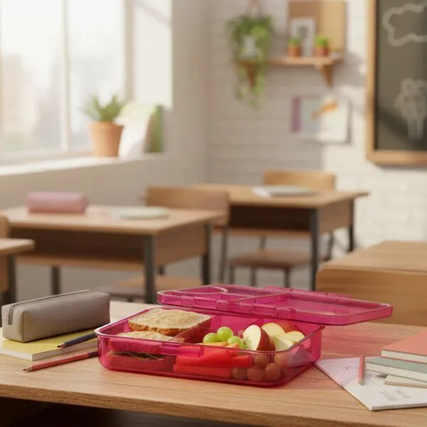 elasto elasto Kinder Brotdose "Conni" - offizielle Lizenz-Vorratsdose für Schule & Kindergarten, Pink, – Produktbild 4 von 4