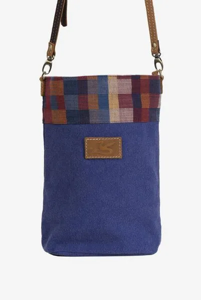 Dragolina Dragolina Umhängetasche Willow mit Webstoff der Pwo Karen, Azurblau kariert (blau), – Produktbild 2 von 4