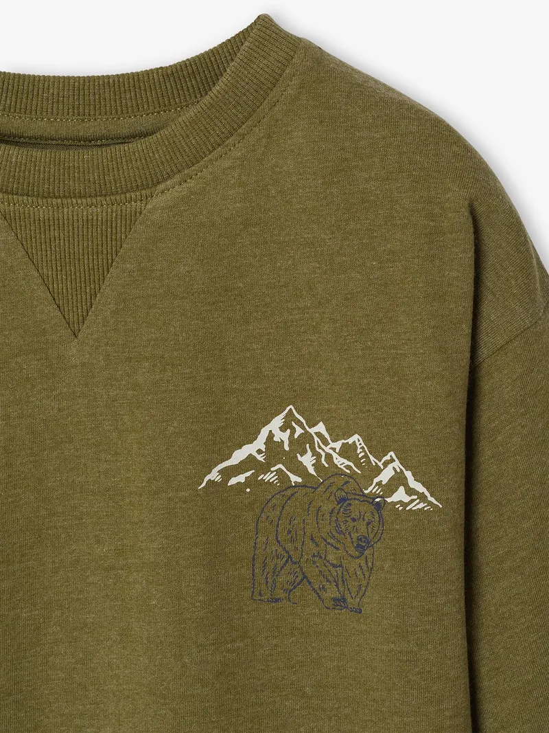 Vertbaudet Jungen Shirt mit Motiven n, Pistaziengrün bär, – Produktbild 3 von 4
